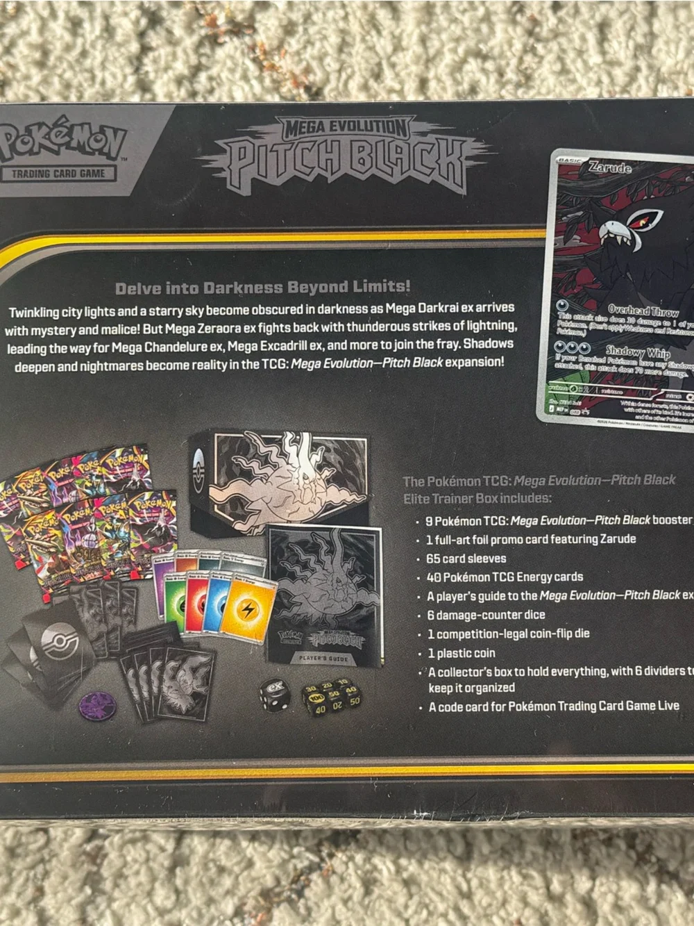 Brand New • Factory Sealed • Pokémon TCG Mega Evolution: Pitch Black Elite Train